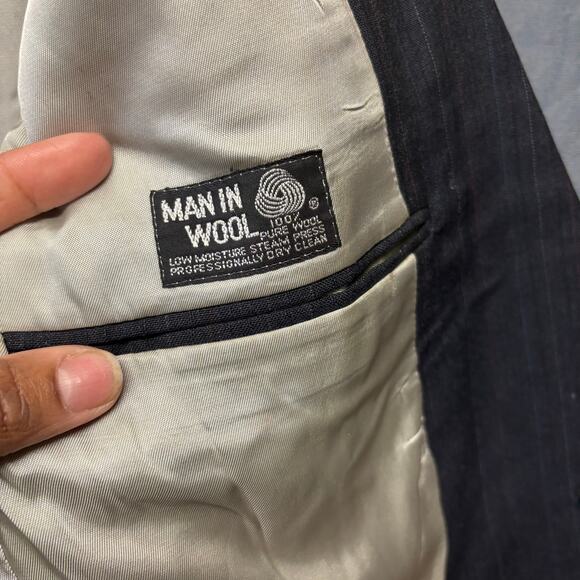 Man in Wool Blazer Union Made in USA Pinstripe Preppy Academia Professor Office - Picture 5 of 11